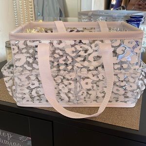 Clear cheetah bathroom storage